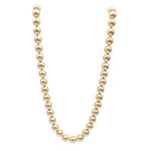 Joan Rivers Champagne Faux Pearl Beaded Necklace 27" Elegant Design